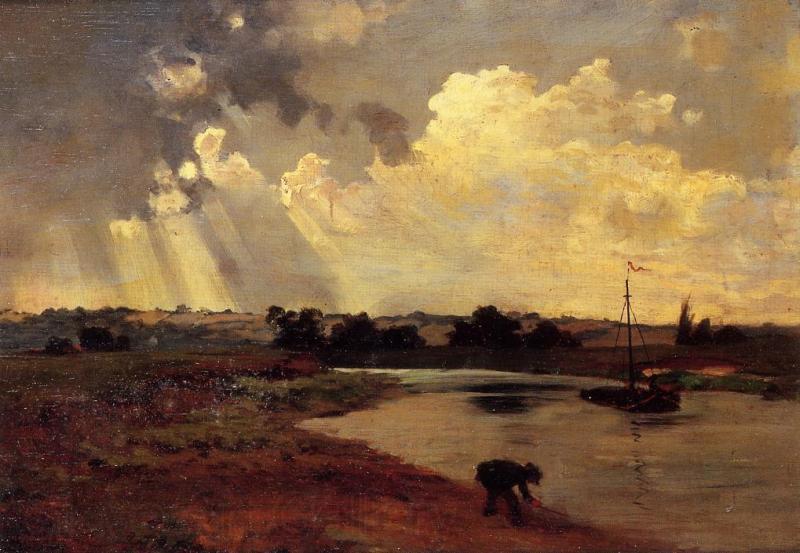 Charles-Francois Daubigny The Banks of the River Norge oil painting art
